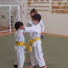 Andy and Alex working on their yellow belt skills